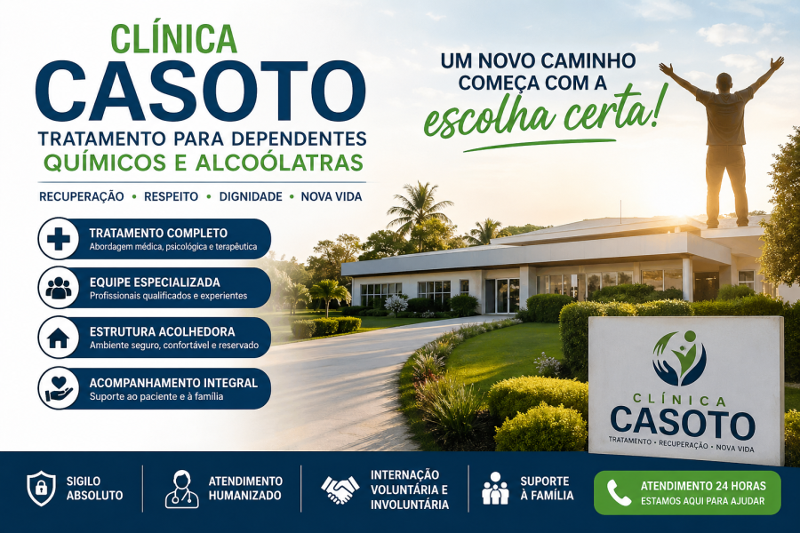 Clínica Casoto: Tratamento para Dependência Química e Alcoolismo com Internação Voluntária e Involuntária